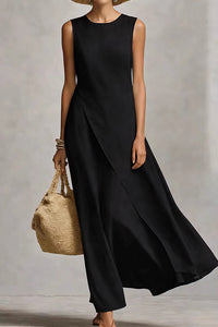 Willluxe® Asymmetric Hem Sleeveless Maxi Dress