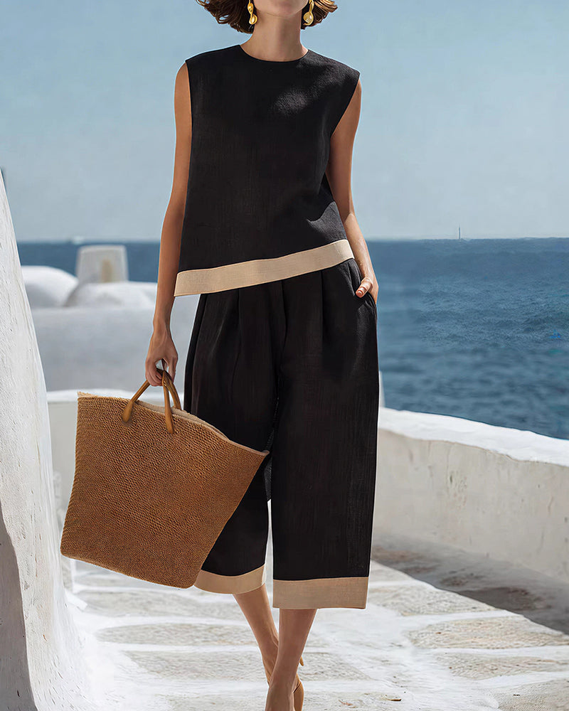 Willluxe® Coastal Breeze Contrast Trim Set