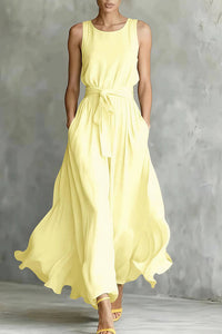 Willluxe® Sleeveless Tie-Waist Flowy Maxi Dress