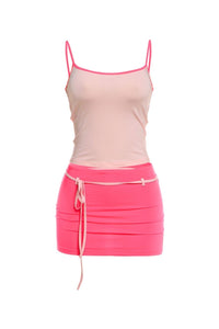 Willluxe® Fitted Tank Lace-Up Mini Skirt Set