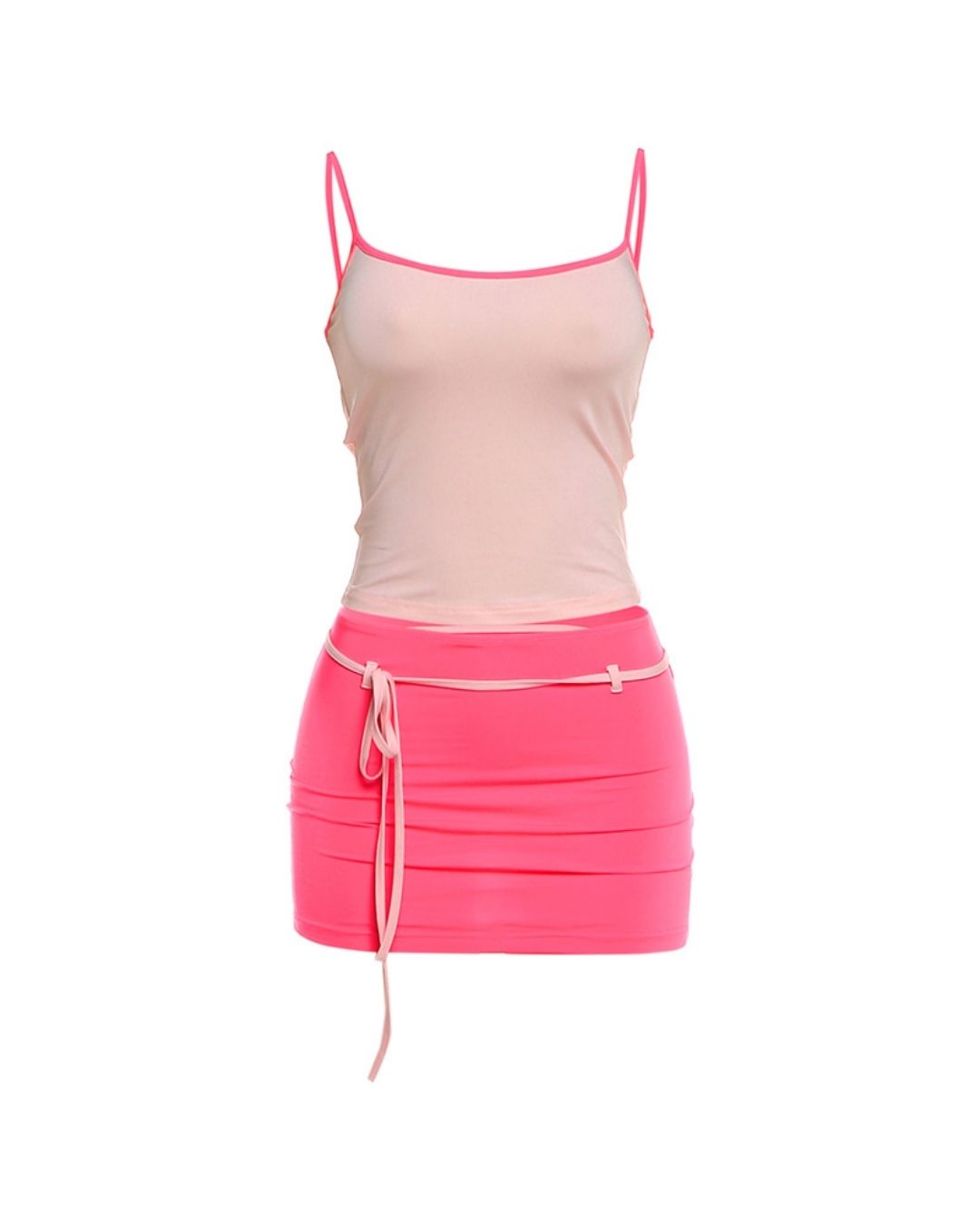 Willluxe® Fitted Tank Lace-Up Mini Skirt Set