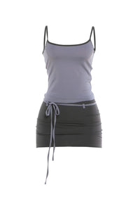 Willluxe® Fitted Tank Lace-Up Mini Skirt Set