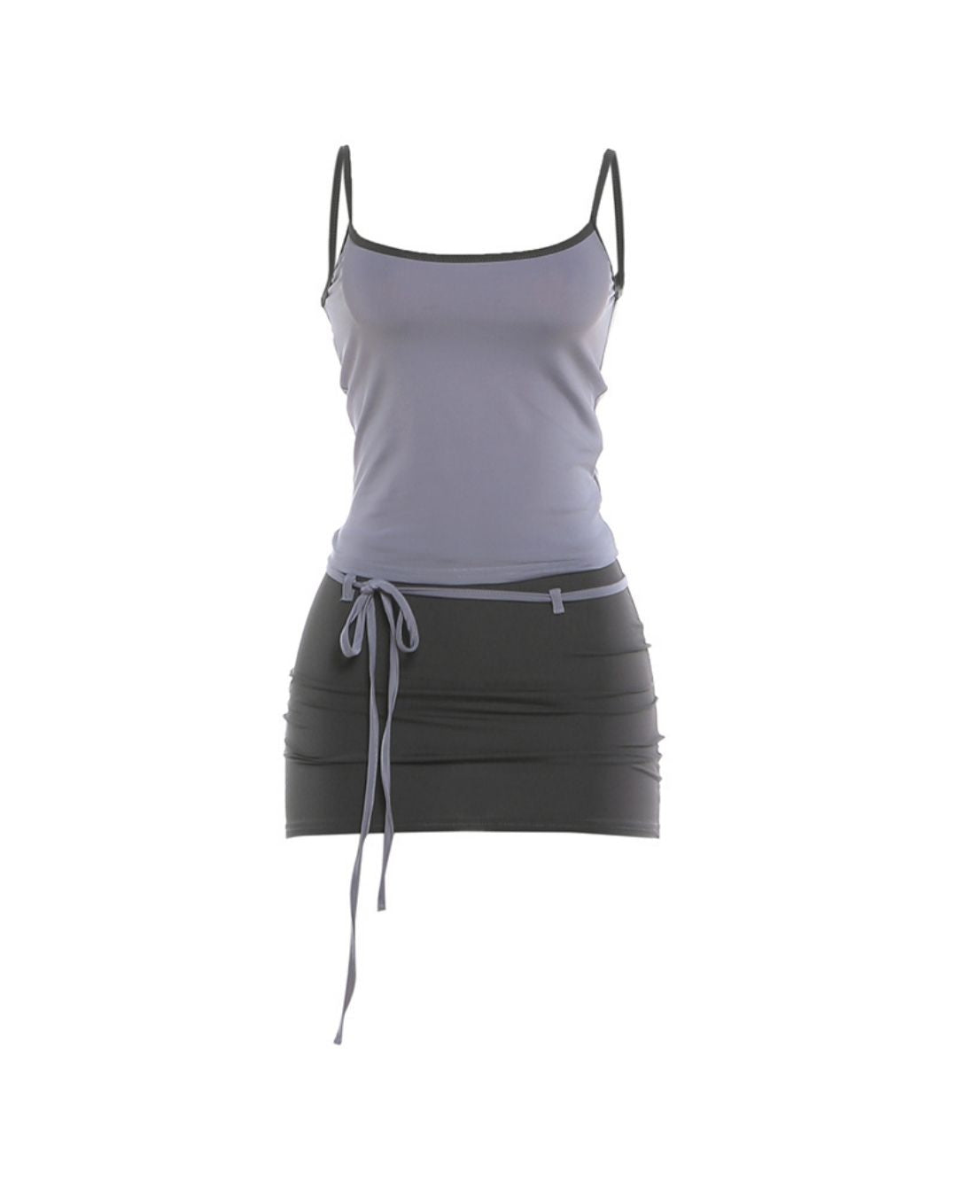 Willluxe® Fitted Tank Lace-Up Mini Skirt Set