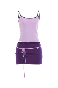 Willluxe® Fitted Tank Lace-Up Mini Skirt Set