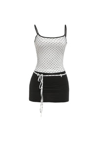 Willluxe® Fitted Tank Lace-Up Mini Skirt Set