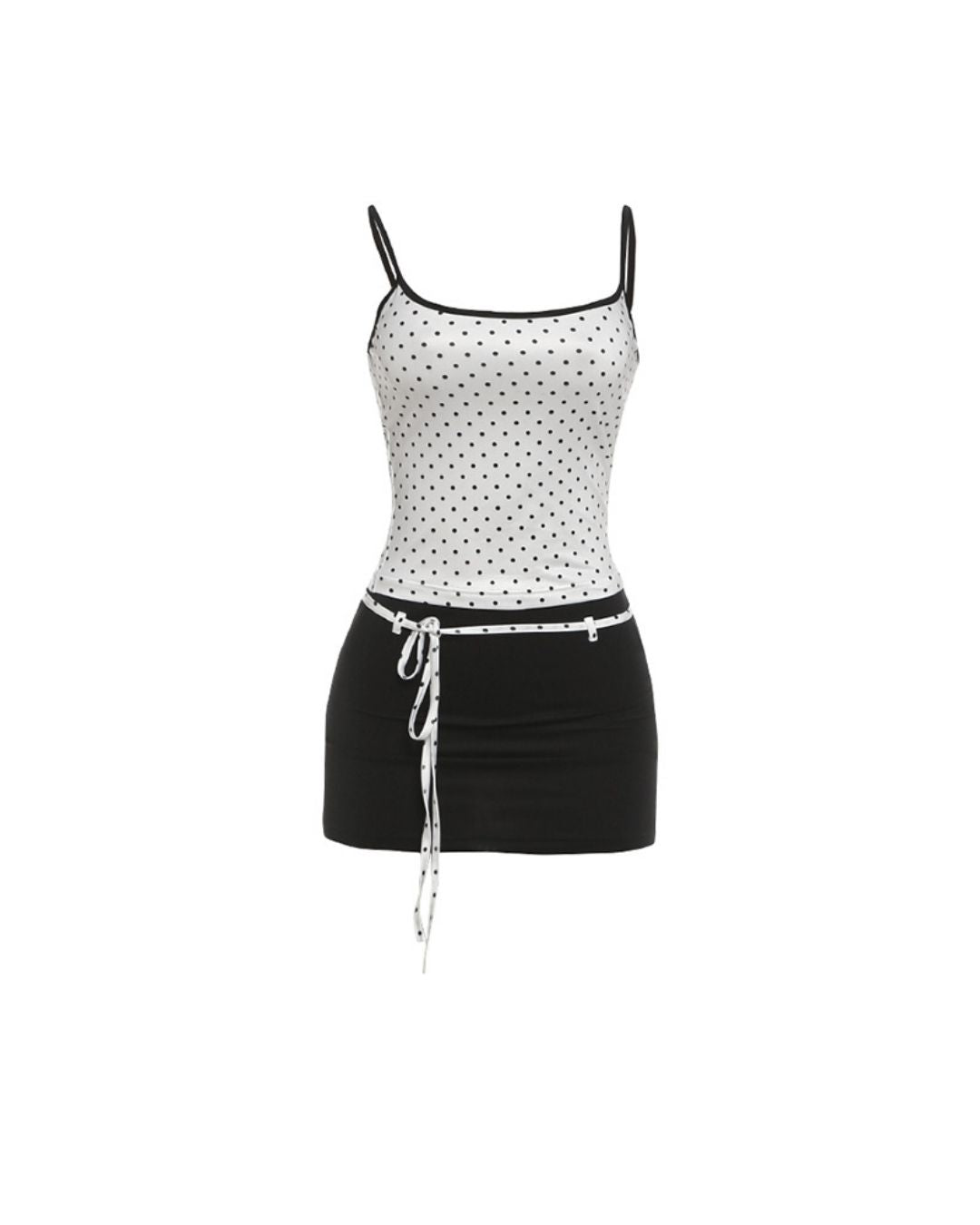 Willluxe® Fitted Tank Lace-Up Mini Skirt Set