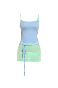 Willluxe® Fitted Tank Lace-Up Mini Skirt Set