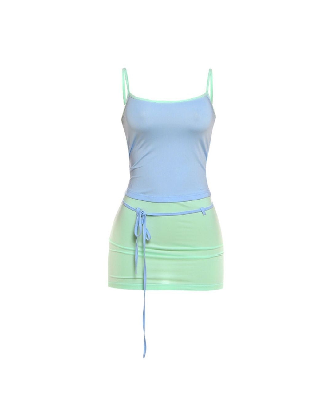 Willluxe® Fitted Tank Lace-Up Mini Skirt Set