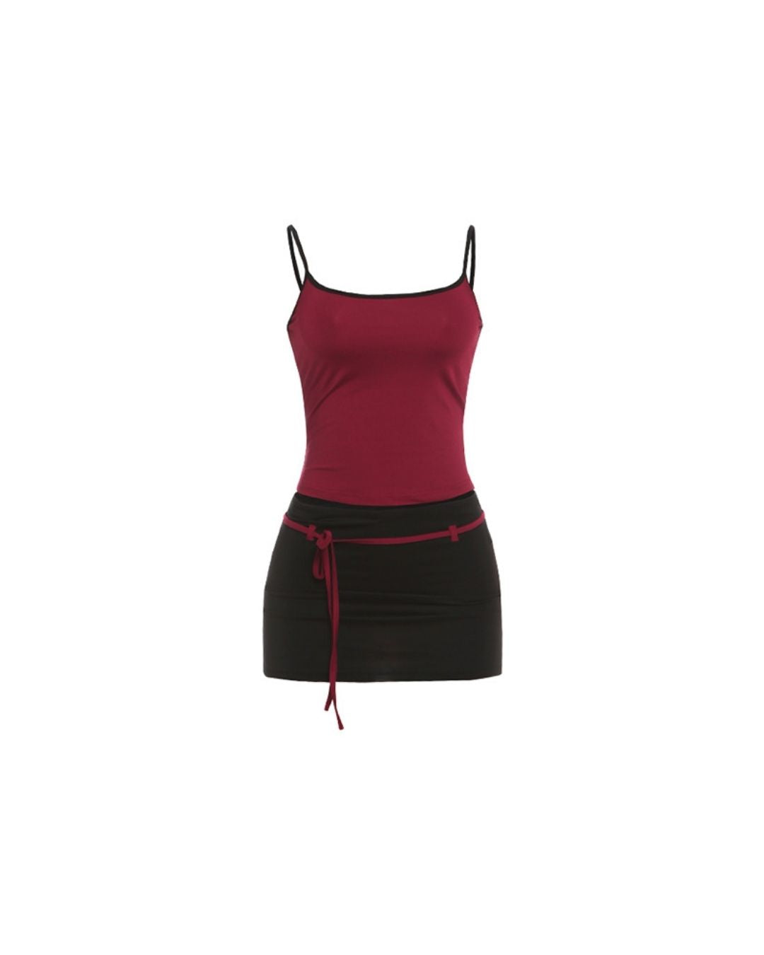 Willluxe® Fitted Tank Lace-Up Mini Skirt Set