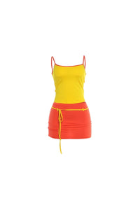 Willluxe® Fitted Tank Lace-Up Mini Skirt Set