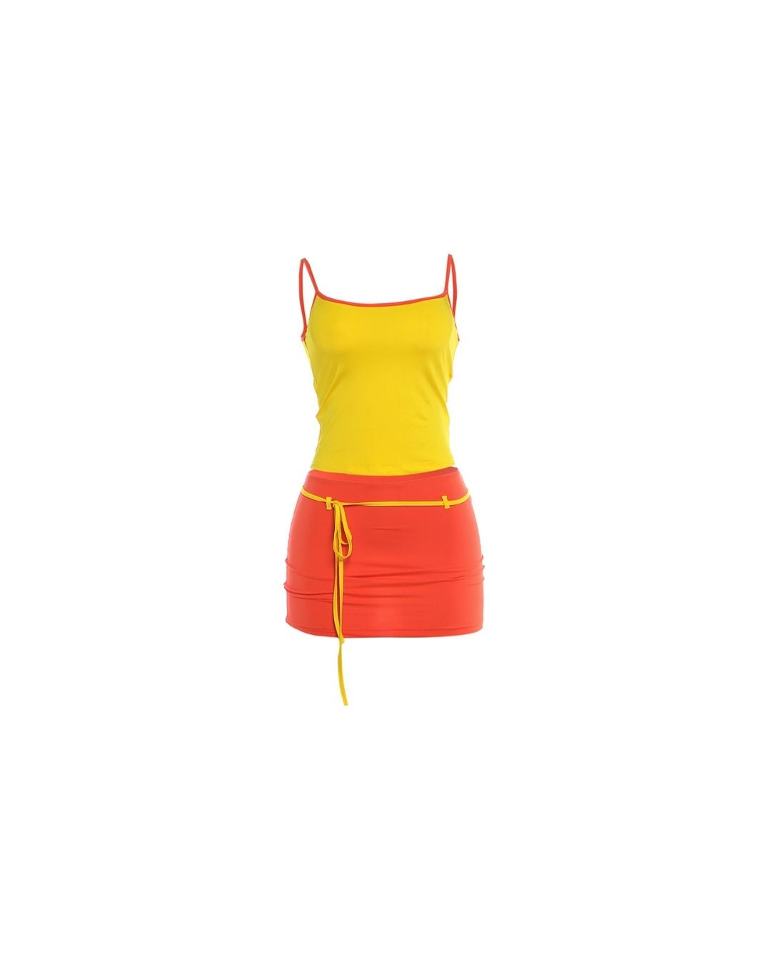 Willluxe® Fitted Tank Lace-Up Mini Skirt Set
