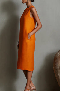 Willluxe® Sleeveless Crew Neck Midi Dress