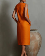 Willluxe® Sleeveless Crew Neck Midi Dress