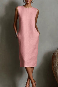 Willluxe® Sleeveless Crew Neck Midi Dress