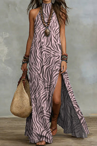 Willluxe® Boho Halter Neck High Slit Maxi Dress