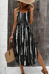 Willluxe® Tie-Dye Midi Slip Dress With Side Slit