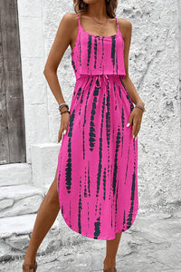 Willluxe® Tie-Dye Midi Slip Dress With Side Slit