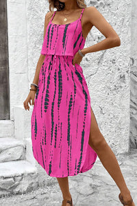 Willluxe® Tie-Dye Midi Slip Dress With Side Slit
