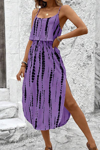 Willluxe® Tie-Dye Midi Slip Dress With Side Slit