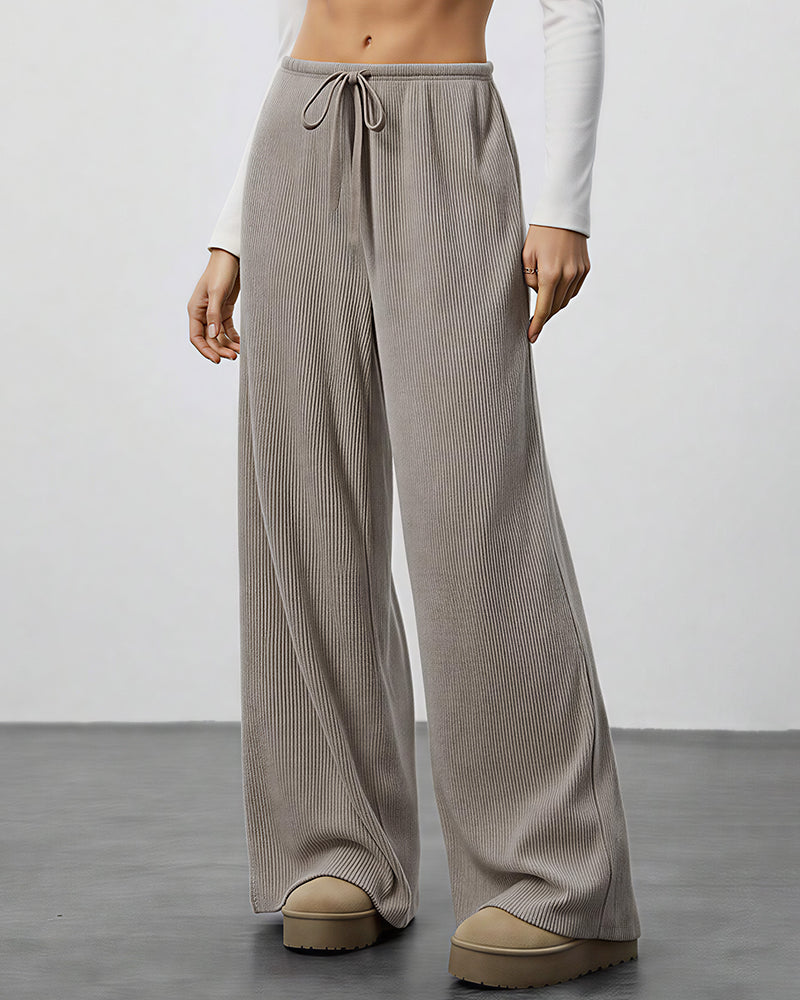 Willluxe® Drape Wide Leg Drawstring Lounge Pants