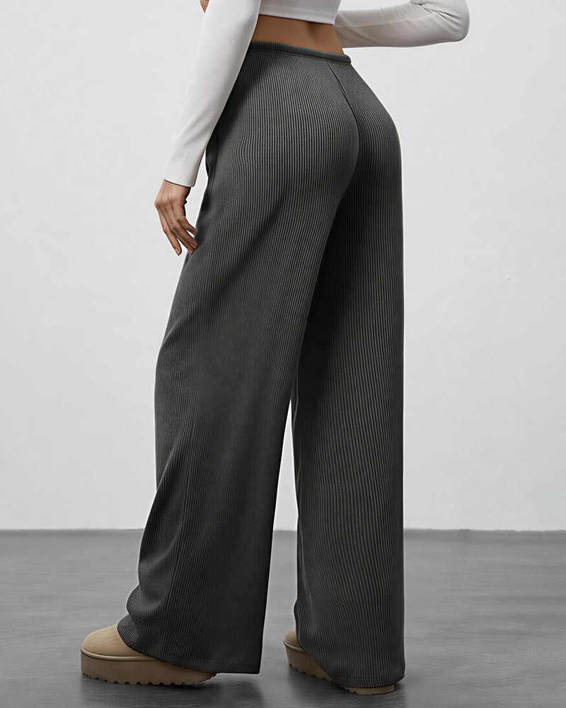 Willluxe® Drape Wide Leg Drawstring Lounge Pants
