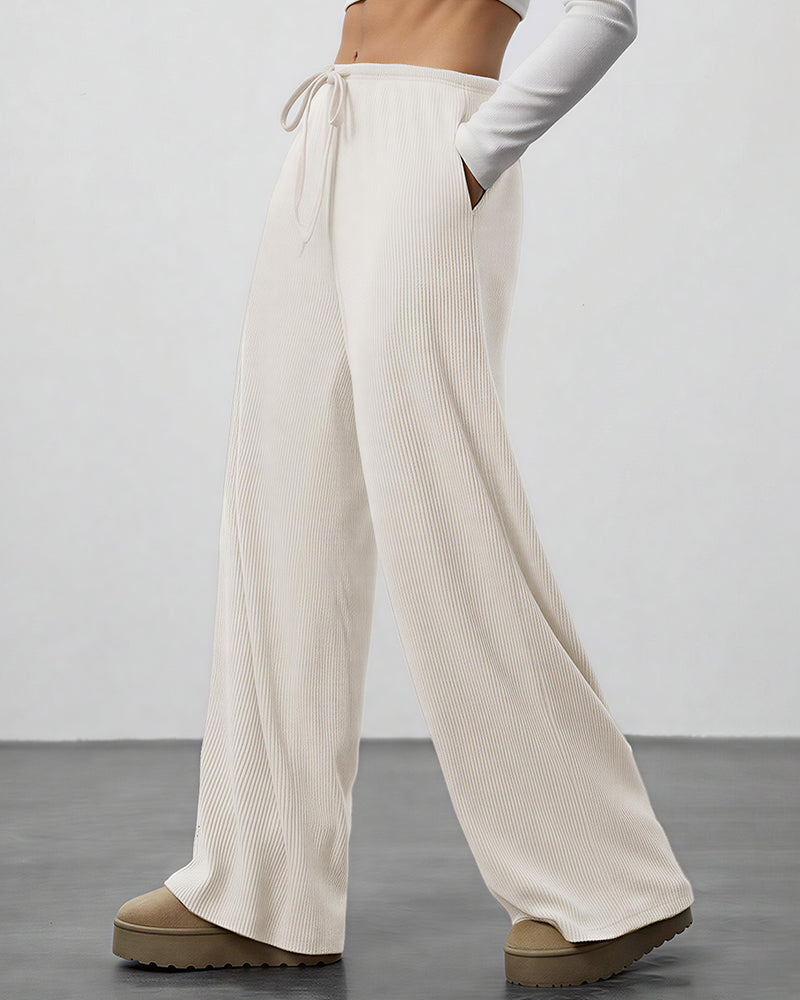 Willluxe® Drape Wide Leg Drawstring Lounge Pants