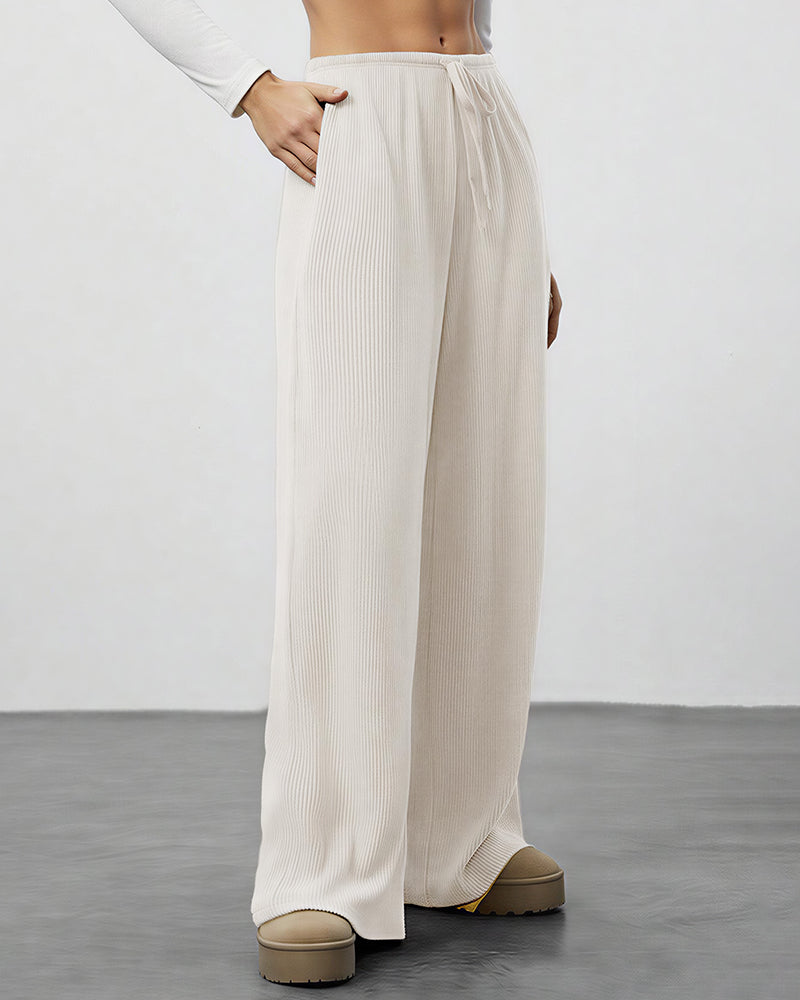 Willluxe® Drape Wide Leg Drawstring Lounge Pants
