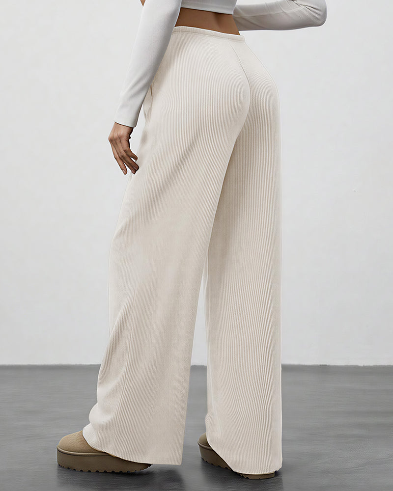 Willluxe® Drape Wide Leg Drawstring Lounge Pants