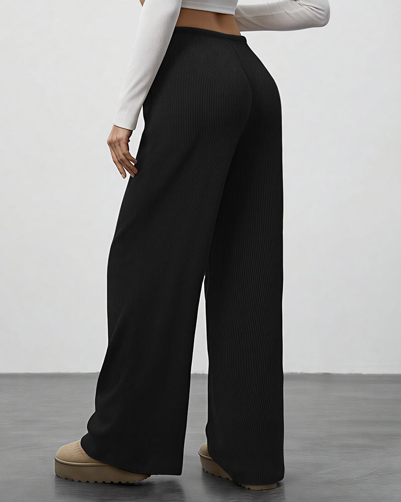 Willluxe® Drape Wide Leg Drawstring Lounge Pants