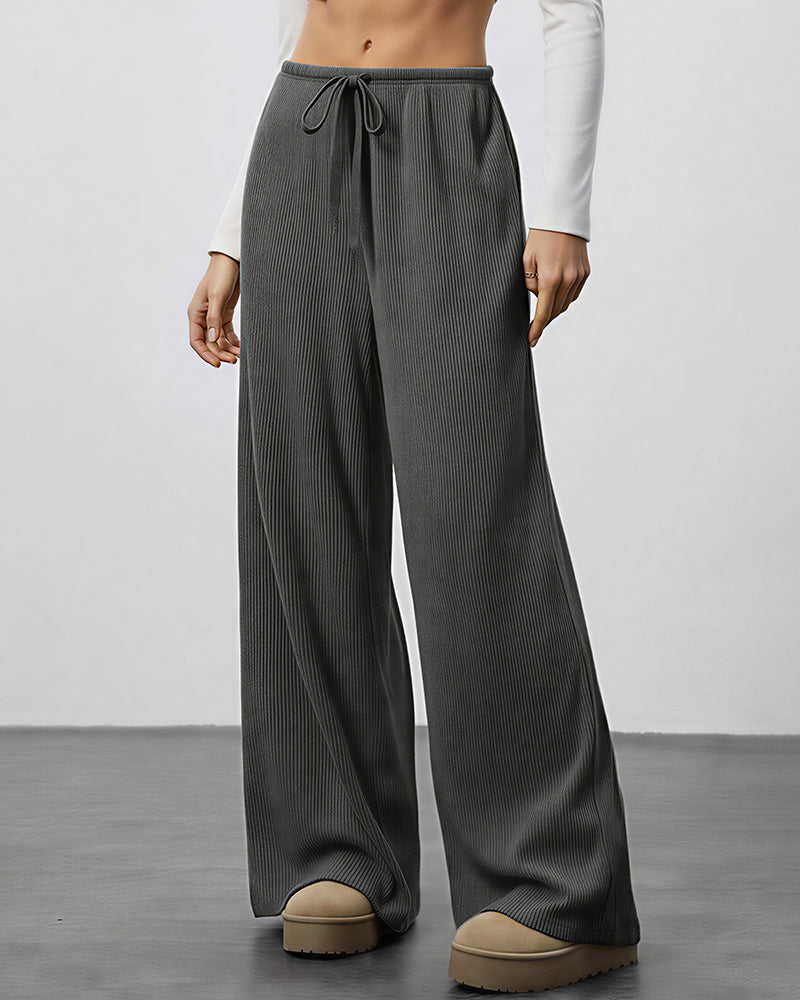 Willluxe® Drape Wide Leg Drawstring Lounge Pants