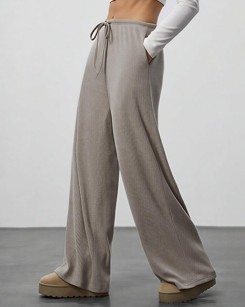 Willluxe® Drape Wide Leg Drawstring Lounge Pants
