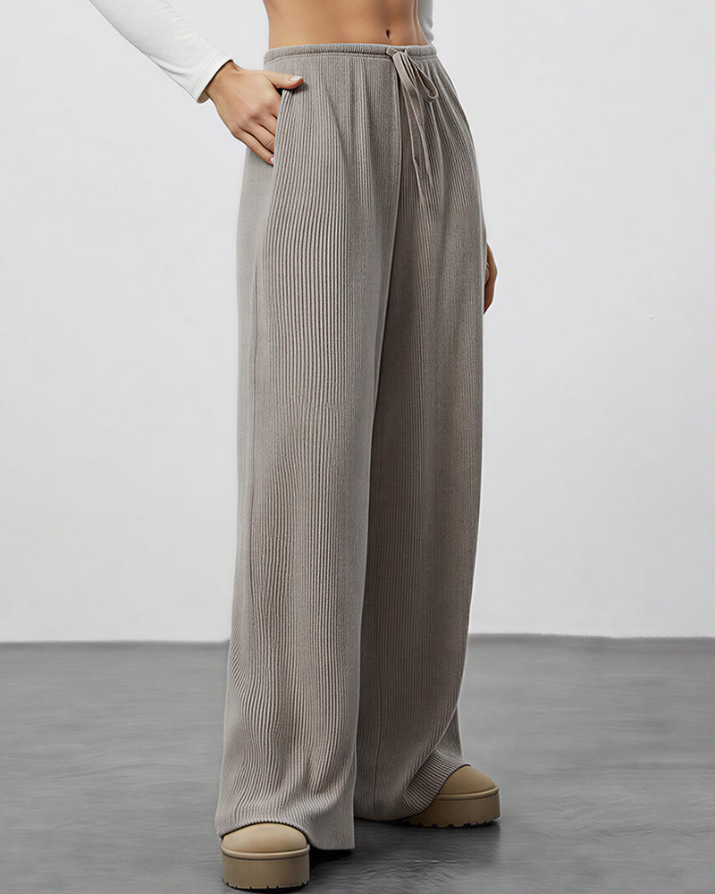 Willluxe® Drape Wide Leg Drawstring Lounge Pants