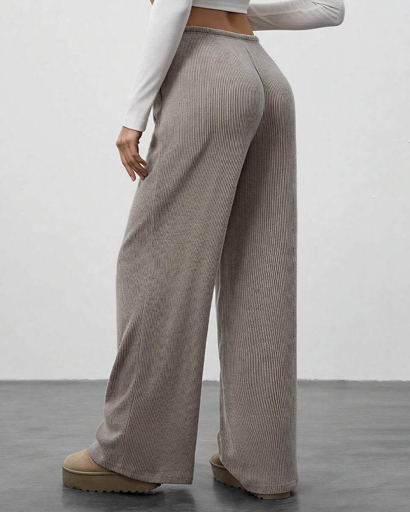 Willluxe® Drape Wide Leg Drawstring Lounge Pants