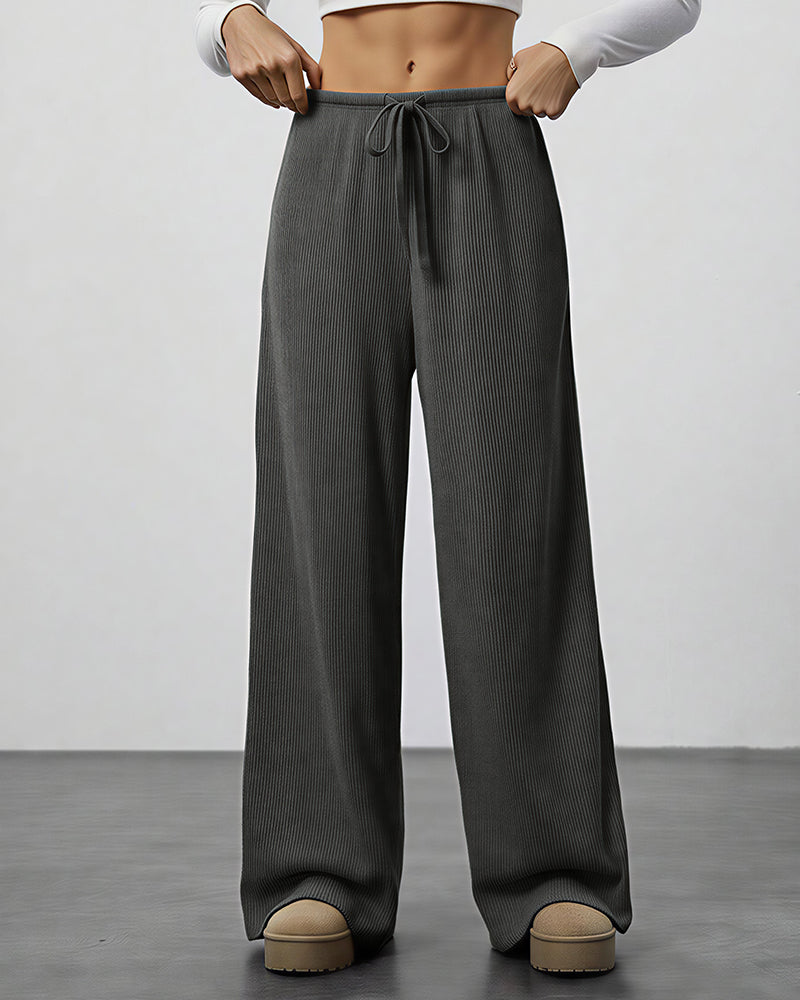 Willluxe® Drape Wide Leg Drawstring Lounge Pants