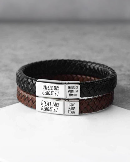 WILLLUXE® Custom Personalized Vintage Braided Leather Bracelet