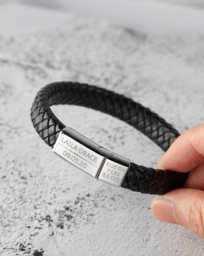 WILLLUXE® Custom Personalized Vintage Braided Leather Bracelet