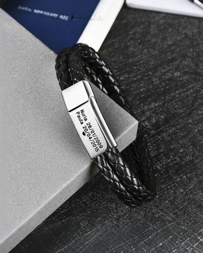 WILLLUXE® Custom Personalized Vintage Braided Leather Bracelet