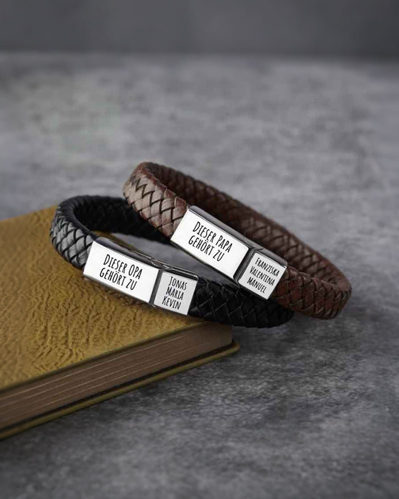 WILLLUXE® Custom Personalized Vintage Braided Leather Bracelet