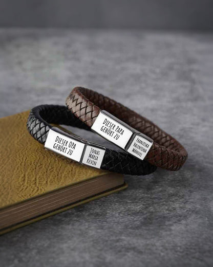 WILLLUXE® Custom Personalized Vintage Braided Leather Bracelet