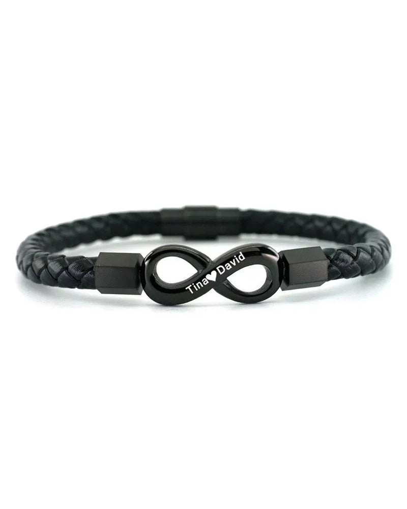 WILLLUXE® Custom Men's Braided Leather Bracelet Gift Box