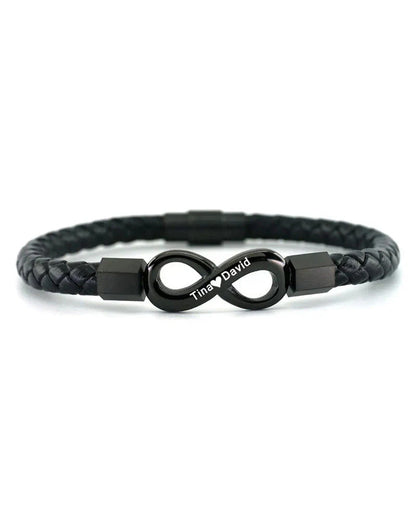 WILLLUXE® Custom Men's Braided Leather Bracelet Gift Box