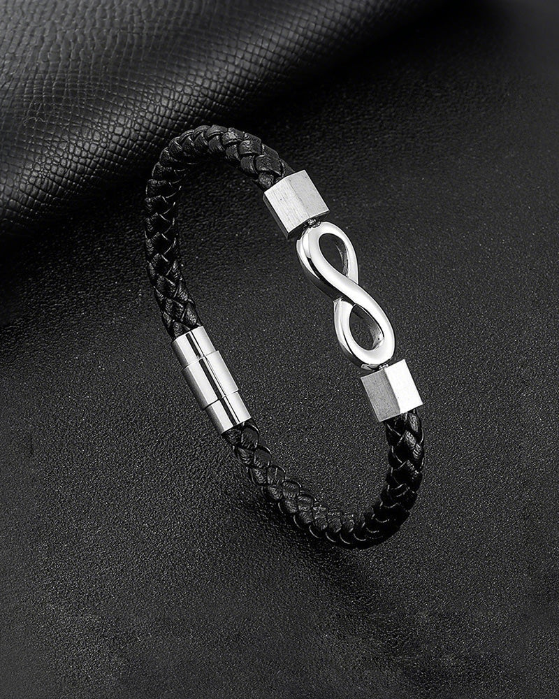 WILLLUXE® Custom Men's Braided Leather Bracelet Gift Box