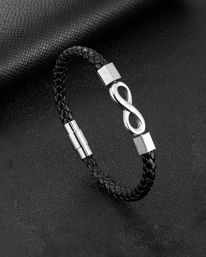 WILLLUXE® Custom Men's Braided Leather Bracelet Gift Box