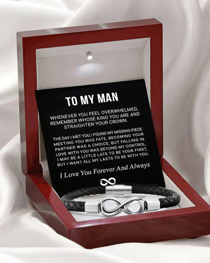 WILLLUXE® Custom Men's Braided Leather Bracelet Gift Box