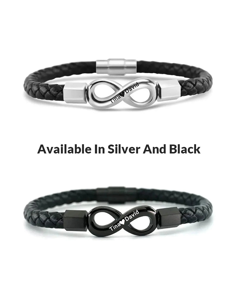 WILLLUXE® Custom Men's Braided Leather Bracelet Gift Box