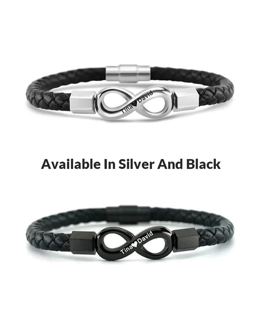 WILLLUXE® Custom Men's Braided Leather Bracelet Gift Box