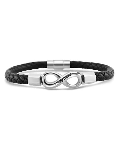 WILLLUXE® Custom Men's Braided Leather Bracelet Gift Box