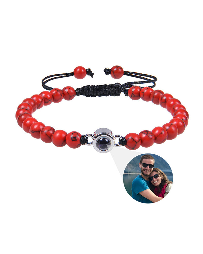 WILLLUXE® Custom Photo Projection Stone Bracelet