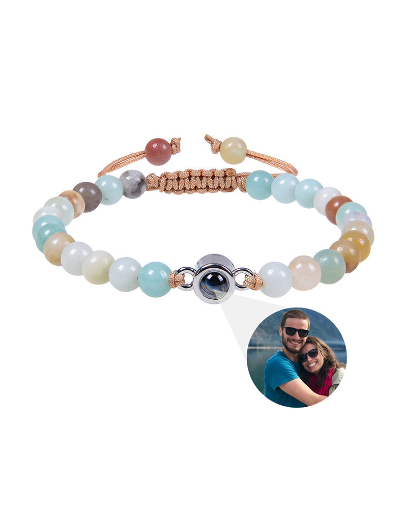 WILLLUXE® Custom Photo Projection Stone Bracelet