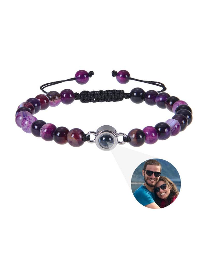 WILLLUXE® Custom Photo Projection Stone Bracelet